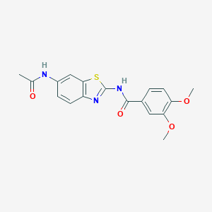 molecular formula C18H17N3O4S B364232 N-(6-acetamido-1,3-benzothiazol-2-yl)-3,4-dimethoxybenzamide CAS No. 313403-97-3