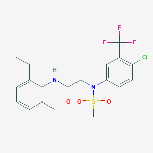 molecular formula C19H20ClF3N2O3S B3642352 N~2~-[4-chloro-3-(trifluoromethyl)phenyl]-N~1~-(2-ethyl-6-methylphenyl)-N~2~-(methylsulfonyl)glycinamide 