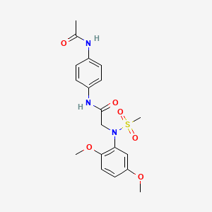 molecular formula C19H23N3O6S B3642429 N~1~-[4-(acetylamino)phenyl]-N~2~-(2,5-dimethoxyphenyl)-N~2~-(methylsulfonyl)glycinamide CAS No. 693805-73-1