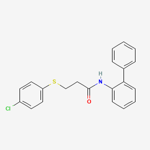 molecular formula C21H18ClNOS B3642451 N-2-biphenylyl-3-[(4-chlorophenyl)thio]propanamide 