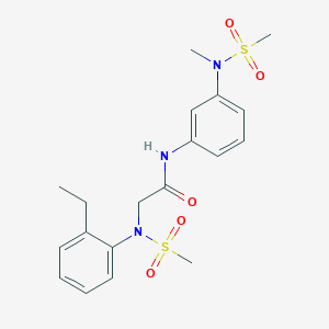 molecular formula C19H25N3O5S2 B3642476 N~2~-(2-ethylphenyl)-N~1~-{3-[methyl(methylsulfonyl)amino]phenyl}-N~2~-(methylsulfonyl)glycinamide 