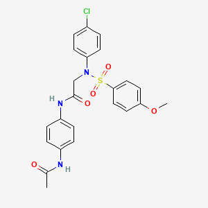 molecular formula C23H22ClN3O5S B3642623 N~1~-[4-(acetylamino)phenyl]-N~2~-(4-chlorophenyl)-N~2~-[(4-methoxyphenyl)sulfonyl]glycinamide 