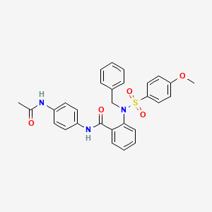 molecular formula C29H27N3O5S B3642630 N-[4-(acetylamino)phenyl]-2-{benzyl[(4-methoxyphenyl)sulfonyl]amino}benzamide 