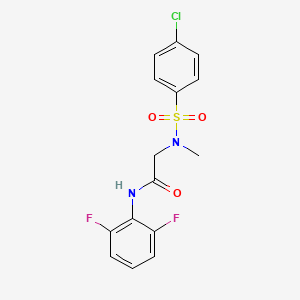 molecular formula C15H13ClF2N2O3S B3642689 N~2~-[(4-chlorophenyl)sulfonyl]-N-(2,6-difluorophenyl)-N~2~-methylglycinamide 