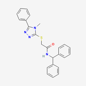 molecular formula C24H22N4OS B3642692 N-(diphenylmethyl)-2-[(4-methyl-5-phenyl-4H-1,2,4-triazol-3-yl)sulfanyl]acetamide 