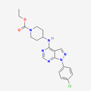 molecular formula C19H21ClN6O2 B3642878 ethyl 4-{[1-(4-chlorophenyl)-1H-pyrazolo[3,4-d]pyrimidin-4-yl]amino}-1-piperidinecarboxylate 