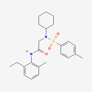 molecular formula C24H32N2O3S B3643143 N~2~-cyclohexyl-N-(2-ethyl-6-methylphenyl)-N~2~-[(4-methylphenyl)sulfonyl]glycinamide 