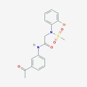 molecular formula C17H17BrN2O4S B3643158 N~1~-(3-acetylphenyl)-N~2~-(2-bromophenyl)-N~2~-(methylsulfonyl)glycinamide 