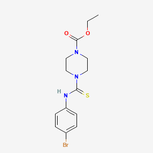 molecular formula C14H18BrN3O2S B3643276 Ethyl 4-[(4-bromophenyl)carbamothioyl]piperazine-1-carboxylate 