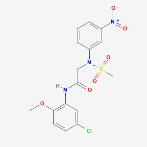 molecular formula C16H16ClN3O6S B3643323 N~1~-(5-chloro-2-methoxyphenyl)-N~2~-(methylsulfonyl)-N~2~-(3-nitrophenyl)glycinamide 