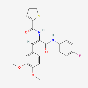 molecular formula C22H19FN2O4S B3643372 N-(2-(3,4-dimethoxyphenyl)-1-{[(4-fluorophenyl)amino]carbonyl}vinyl)-2-thiophenecarboxamide 