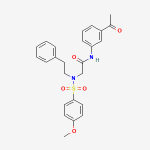 molecular formula C25H26N2O5S B3643376 N-(3-ACETYLPHENYL)-2-[N-(2-PHENYLETHYL)4-METHOXYBENZENESULFONAMIDO]ACETAMIDE 