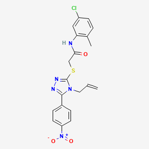molecular formula C20H18ClN5O3S B3643519 N-(5-chloro-2-methylphenyl)-2-{[5-(4-nitrophenyl)-4-(prop-2-en-1-yl)-4H-1,2,4-triazol-3-yl]sulfanyl}acetamide 
