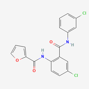 molecular formula C18H12Cl2N2O3 B3643598 N-(4-chloro-2-{[(3-chlorophenyl)amino]carbonyl}phenyl)-2-furamide 