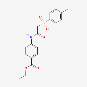 molecular formula C18H19NO5S B3643675 ETHYL 4-[2-(4-METHYLBENZENESULFONYL)ACETAMIDO]BENZOATE 