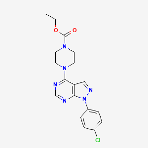 molecular formula C18H19ClN6O2 B3643732 ethyl 4-[1-(4-chlorophenyl)-1H-pyrazolo[3,4-d]pyrimidin-4-yl]piperazine-1-carboxylate 