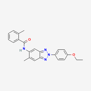 molecular formula C23H22N4O2 B3643776 N-[2-(4-ethoxyphenyl)-6-methyl-2H-benzotriazol-5-yl]-2-methylbenzamide 
