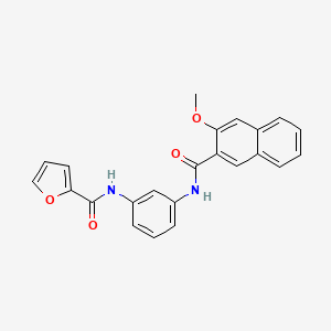 molecular formula C23H18N2O4 B3643846 N-(3-{[(3-methoxynaphthalen-2-yl)carbonyl]amino}phenyl)furan-2-carboxamide 