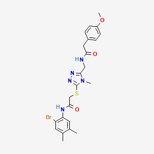 molecular formula C23H26BrN5O3S B3643996 N-{[5-({2-[(2-bromo-4,5-dimethylphenyl)amino]-2-oxoethyl}sulfanyl)-4-methyl-4H-1,2,4-triazol-3-yl]methyl}-2-(4-methoxyphenyl)acetamide 