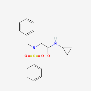 molecular formula C19H22N2O3S B3644041 N-Cyclopropyl-2-{N-[(4-methylphenyl)methyl]benzenesulfonamido}acetamide 