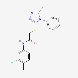 molecular formula C19H19ClN4OS B3644095 N-(3-chloro-4-methylphenyl)-2-{[5-methyl-4-(3-methylphenyl)-4H-1,2,4-triazol-3-yl]thio}acetamide 