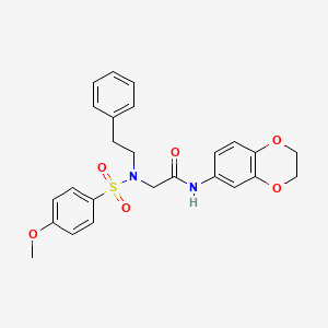 molecular formula C25H26N2O6S B3644332 N-(2,3-dihydro-1,4-benzodioxin-6-yl)-N~2~-[(4-methoxyphenyl)sulfonyl]-N~2~-(2-phenylethyl)glycinamide 