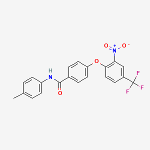 molecular formula C21H15F3N2O4 B3644394 N-(4-methylphenyl)-4-[2-nitro-4-(trifluoromethyl)phenoxy]benzamide 