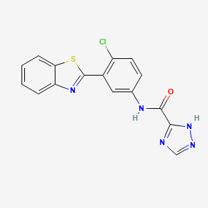 molecular formula C16H10ClN5OS B3644415 N-[3-(1,3-benzothiazol-2-yl)-4-chlorophenyl]-1H-1,2,4-triazole-3-carboxamide 