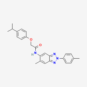molecular formula C25H26N4O2 B3644450 N-[6-methyl-2-(4-methylphenyl)-2H-benzotriazol-5-yl]-2-[4-(propan-2-yl)phenoxy]acetamide 