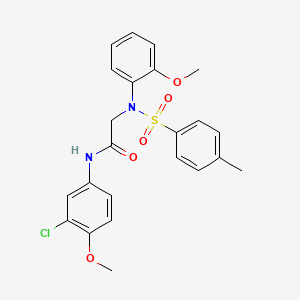 molecular formula C23H23ClN2O5S B3644524 N-(3-CHLORO-4-METHOXYPHENYL)-2-[N-(2-METHOXYPHENYL)4-METHYLBENZENESULFONAMIDO]ACETAMIDE 