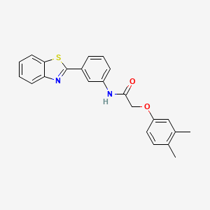 molecular formula C23H20N2O2S B3644654 N-[3-(1,3-benzothiazol-2-yl)phenyl]-2-(3,4-dimethylphenoxy)acetamide 