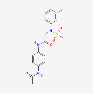 molecular formula C18H21N3O4S B3644668 N~1~-[4-(acetylamino)phenyl]-N~2~-(3-methylphenyl)-N~2~-(methylsulfonyl)glycinamide 