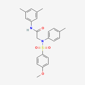 molecular formula C24H26N2O4S B3644679 N-(3,5-DIMETHYLPHENYL)-2-[N-(4-METHYLPHENYL)4-METHOXYBENZENESULFONAMIDO]ACETAMIDE 