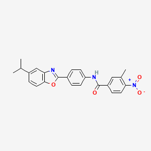 molecular formula C24H21N3O4 B3644735 N-[4-(5-isopropyl-1,3-benzoxazol-2-yl)phenyl]-3-methyl-4-nitrobenzamide 