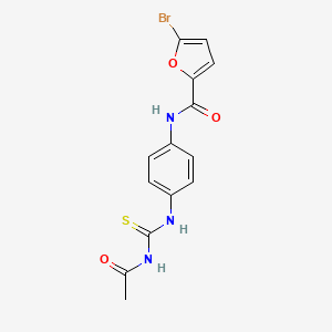 molecular formula C14H12BrN3O3S B3644750 N-[4-(acetylcarbamothioylamino)phenyl]-5-bromofuran-2-carboxamide 