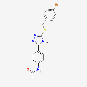 molecular formula C18H17BrN4OS B3644753 N-(4-{5-[(4-bromobenzyl)sulfanyl]-4-methyl-4H-1,2,4-triazol-3-yl}phenyl)acetamide 