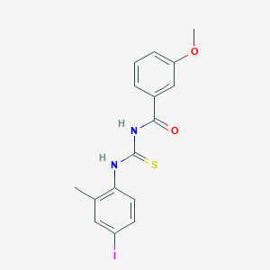 molecular formula C16H15IN2O2S B3644756 N-[(4-iodo-2-methylphenyl)carbamothioyl]-3-methoxybenzamide 