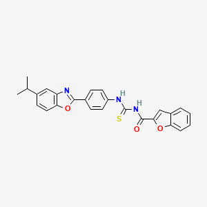 molecular formula C26H21N3O3S B3644801 N-({[4-(5-isopropyl-1,3-benzoxazol-2-yl)phenyl]amino}carbonothioyl)-1-benzofuran-2-carboxamide 