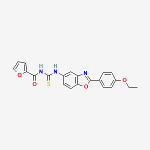 molecular formula C21H17N3O4S B3644869 N-{[2-(4-ethoxyphenyl)-1,3-benzoxazol-5-yl]carbamothioyl}furan-2-carboxamide 