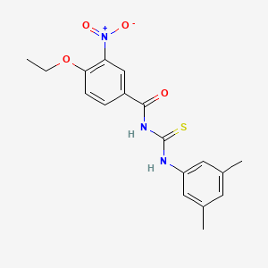 molecular formula C18H19N3O4S B3644870 N-[(3,5-dimethylphenyl)carbamothioyl]-4-ethoxy-3-nitrobenzamide 
