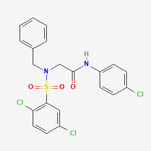 molecular formula C21H17Cl3N2O3S B3644898 N~2~-benzyl-N-(4-chlorophenyl)-N~2~-[(2,5-dichlorophenyl)sulfonyl]glycinamide 