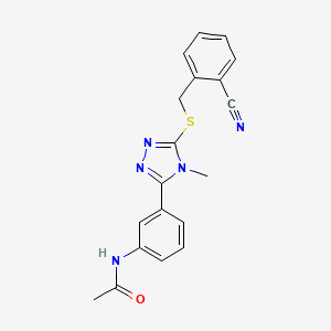 molecular formula C19H17N5OS B3645000 N-(3-{5-[(2-cyanobenzyl)sulfanyl]-4-methyl-4H-1,2,4-triazol-3-yl}phenyl)acetamide 