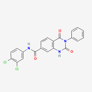 molecular formula C21H13Cl2N3O3 B3645031 N-(3,4-dichlorophenyl)-2,4-dioxo-3-phenyl-1,2,3,4-tetrahydroquinazoline-7-carboxamide 