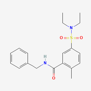 molecular formula C19H24N2O3S B3645053 N-benzyl-5-(diethylsulfamoyl)-2-methylbenzamide 