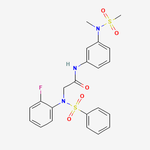 molecular formula C22H22FN3O5S2 B3645086 N~2~-(2-fluorophenyl)-N~1~-{3-[methyl(methylsulfonyl)amino]phenyl}-N~2~-(phenylsulfonyl)glycinamide 