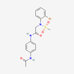molecular formula C17H18BrN3O4S B3645177 N~1~-[4-(acetylamino)phenyl]-N~2~-(2-bromophenyl)-N~2~-(methylsulfonyl)glycinamide 