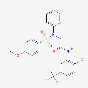 molecular formula C22H18ClF3N2O4S B3645178 N~1~-[2-chloro-5-(trifluoromethyl)phenyl]-N~2~-[(4-methoxyphenyl)sulfonyl]-N~2~-phenylglycinamide 