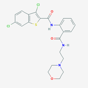 3,6-dichloro-N-(2-{[2-(morpholin-4-yl)ethyl]carbamoyl}phenyl)-1-benzothiophene-2-carboxamide