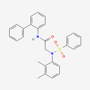 molecular formula C28H26N2O3S B3645252 N~1~-2-biphenylyl-N~2~-(2,3-dimethylphenyl)-N~2~-(phenylsulfonyl)glycinamide 