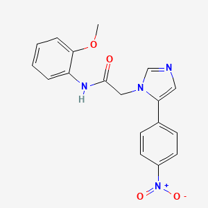 molecular formula C18H16N4O4 B3645277 N-(2-methoxyphenyl)-2-[5-(4-nitrophenyl)-1H-imidazol-1-yl]acetamide 